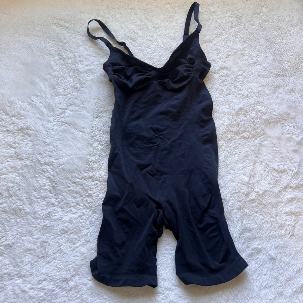 Skims Women's Seamless Sculpt Mid Thigh Bodysuit Onyx Black XL Shapewear NWOT